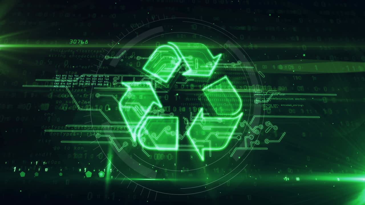 símbolo de reciclaje animación abstracta