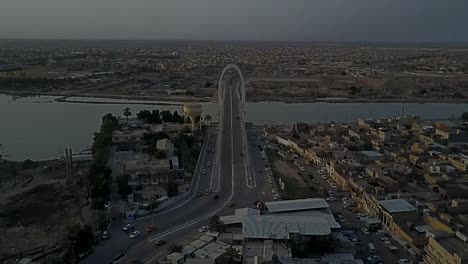 aerial footage of alammara city in baghdad , iraq
