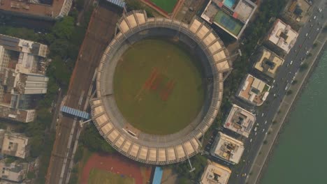 aerial view of the wankhede stadium in mumbai, the home ground of the indian cricket team and host of many international cricket matches