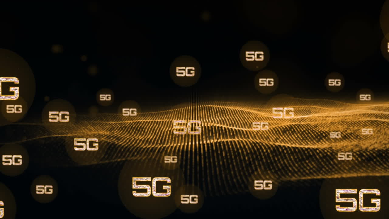 검은 바탕에 5g 텍스트의 애니메이션