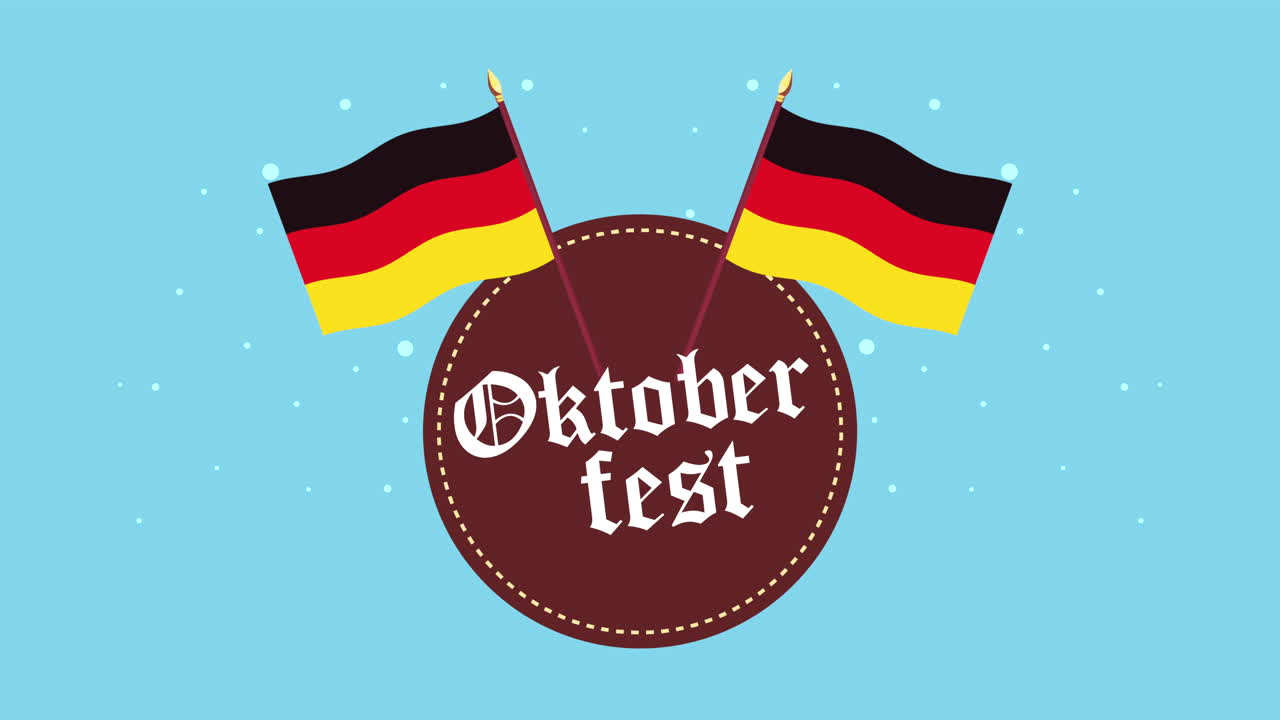 oktoberfest-feier mit deutschen fahnen
