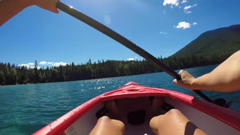 Woman-kayaking-in-river-4k