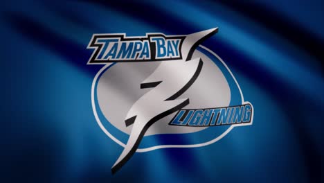 tampa bay lightning logo on a flag