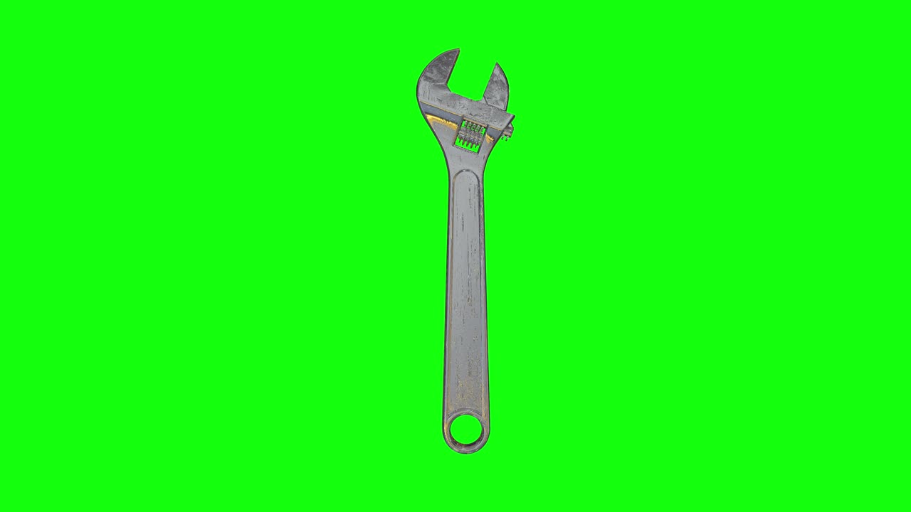 8 animations spanner wrench  tool mechanical green screen chroma key 3d