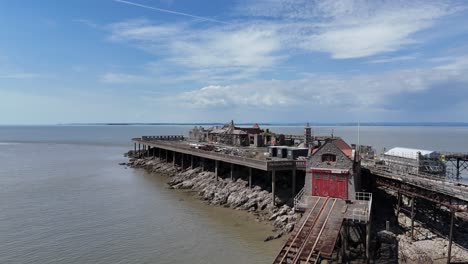 birnbeck pier, weston-super-mare project restoration drone,aerial