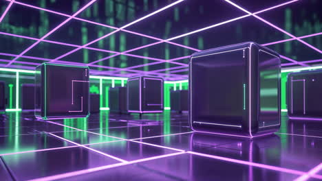 cyberpunk neon data grid