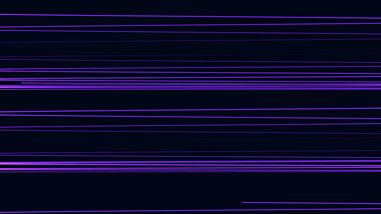Abstract footage of purple neon horizontal light streaks and scan lines moving across a dark background, creating a futuristic tech backdrop for intros and overlays
