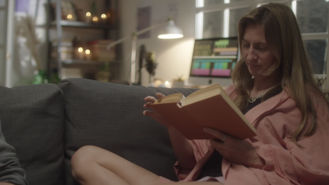 Family Couple with Dog Spending Evening at Home