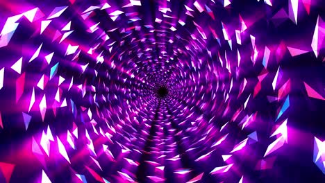 vuelo sin fin a través de luces de neón púrpura azul red red cyber wire frame túnel digital. 4k 3d bucle listo animación de viaje túnel digital wire-frame futurista estilo vintage clip de fondo vj.