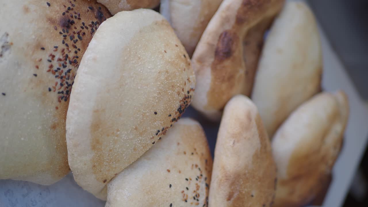 Pita bread with sesame seeds