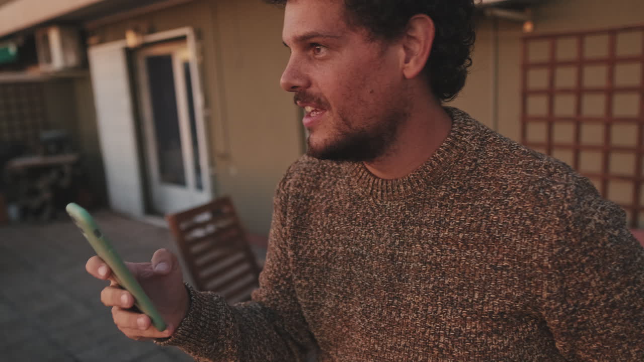 Man taking selfie with smartphone