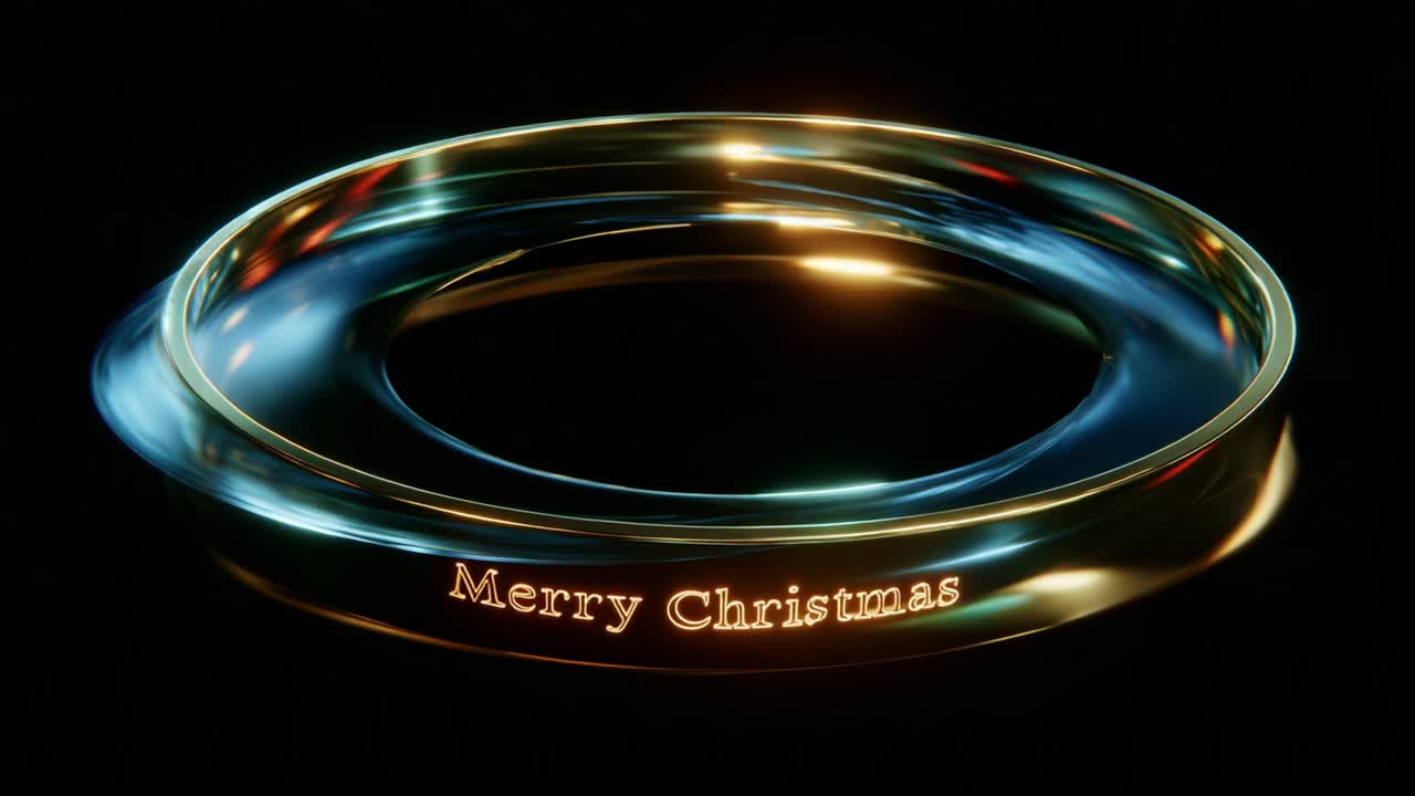 Glistening Decorative Ring Featuring Engraved 'Merry Christmas' Message, Perfect for Celebrating the Festive Season with a Touch of Elegance and Warmth, Ideal for Holiday Décor or Gifts