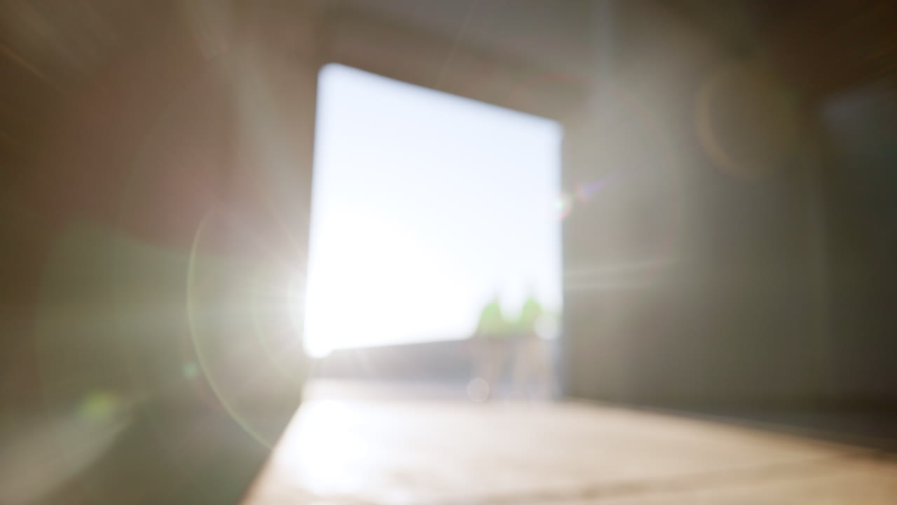 Blurred figures in doorway