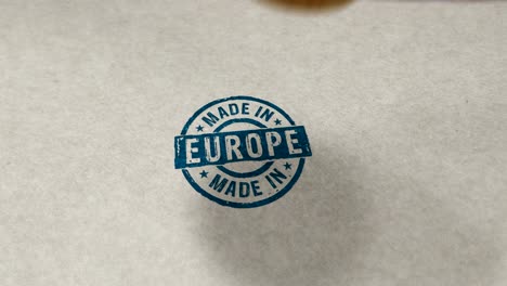 hecho en europa la ue sello y estampado bucle animación