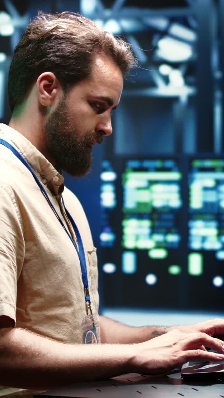 Vertical video Supervisor checking server event logs