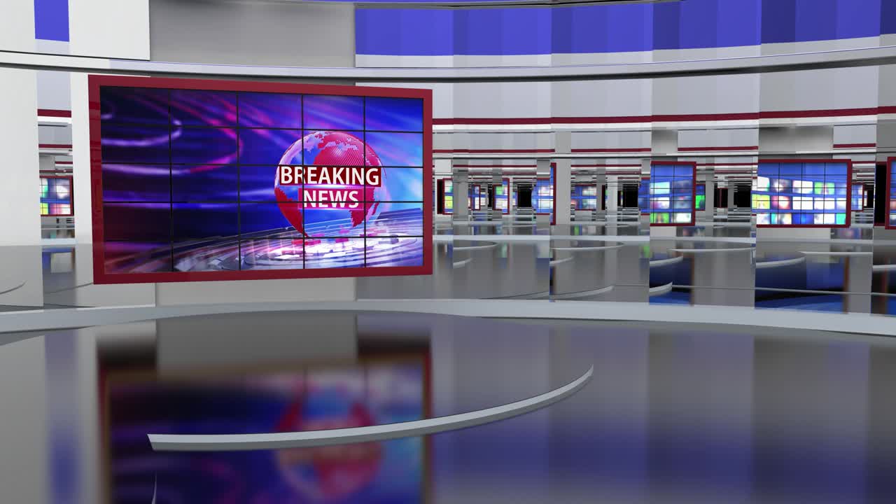 el bucle de fondo del estudio de noticias virtual en 3d