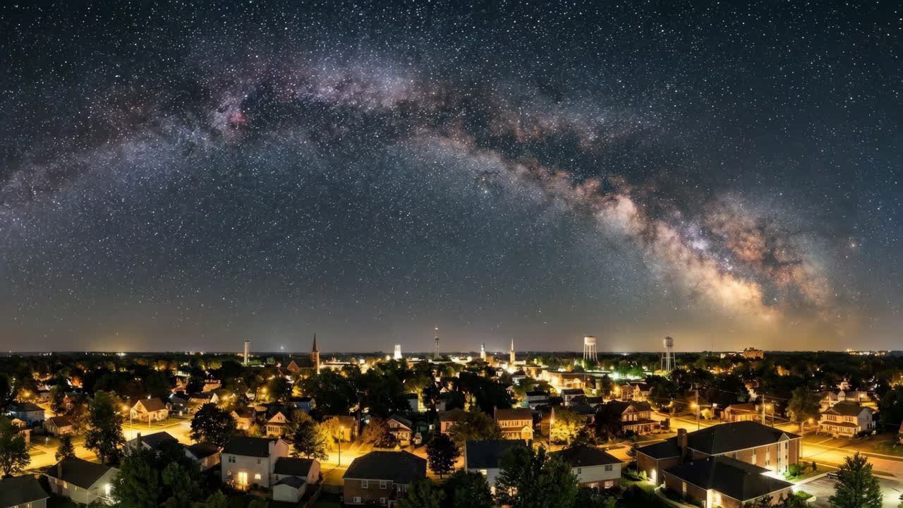 Night Sky Over City