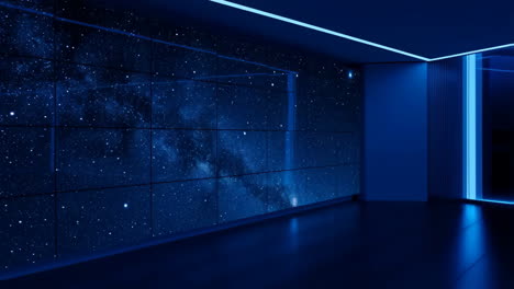 futuristic room with star wall