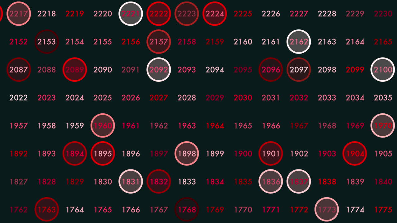 patrón de números aleatorios en movimiento con color neón en degradado negro