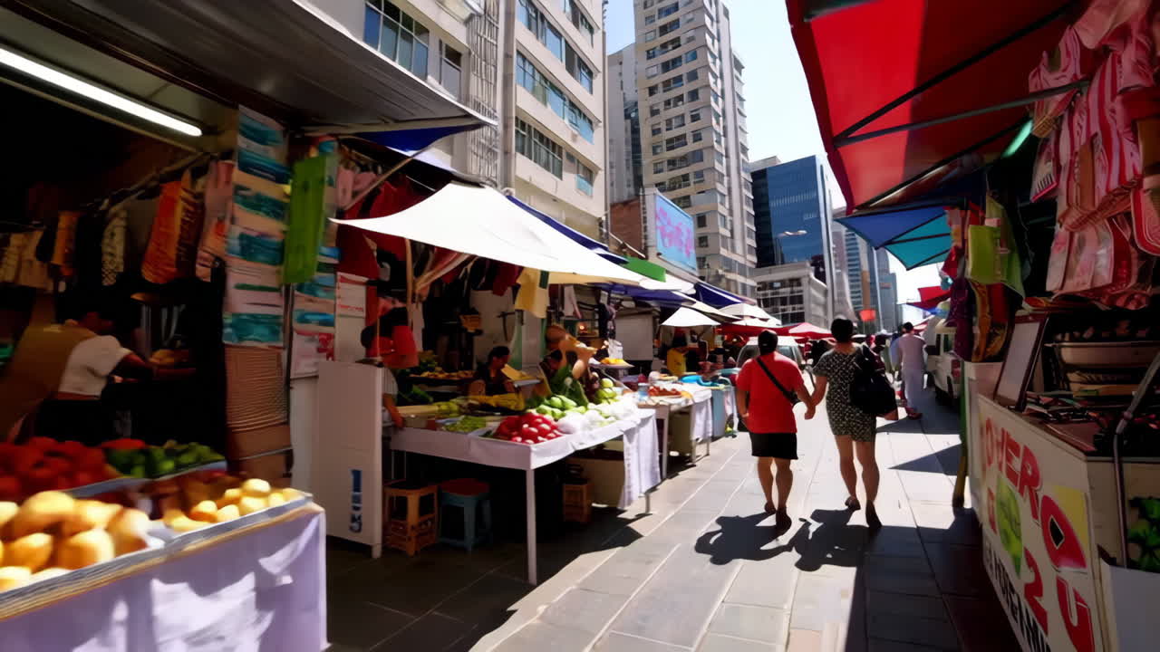 City Street Market Scene
