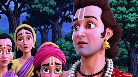 animated hindu story scene