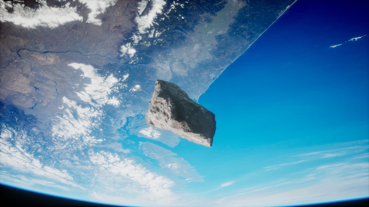 un asteroide peligroso se acerca al planeta tierra. imagen de la tierra proporcionada por la nasa