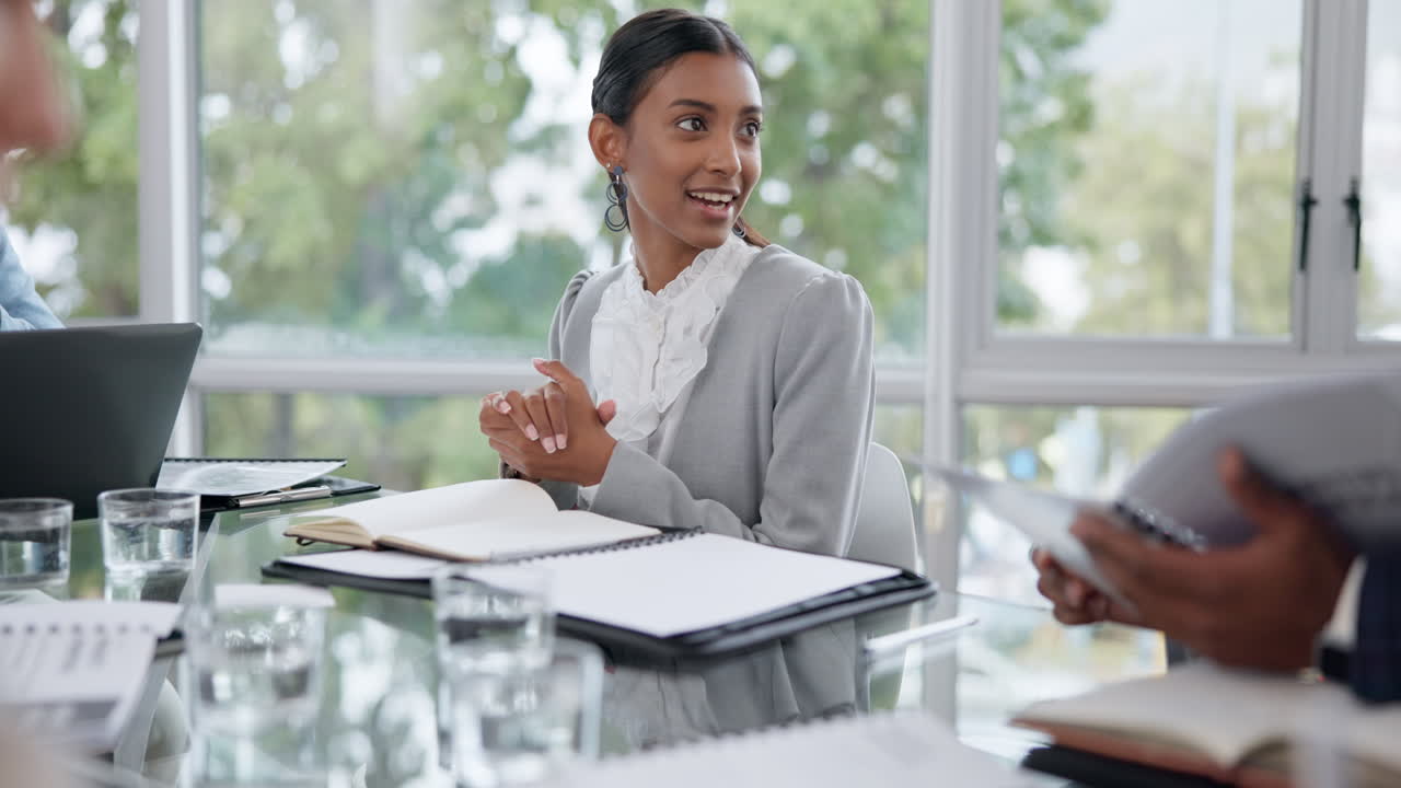 Idea, planning and teamwork with business woman