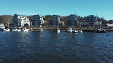 modern waterfront apartments and marina