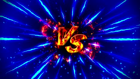 cartoon fire animation. flame loop background. competition. battle game. versus icon. vs icon.