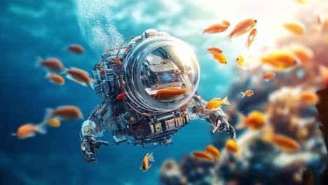 underwater robot with fish