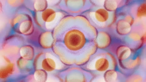 abstract kaleidoscopic pattern with soft pastel colors and dot texture