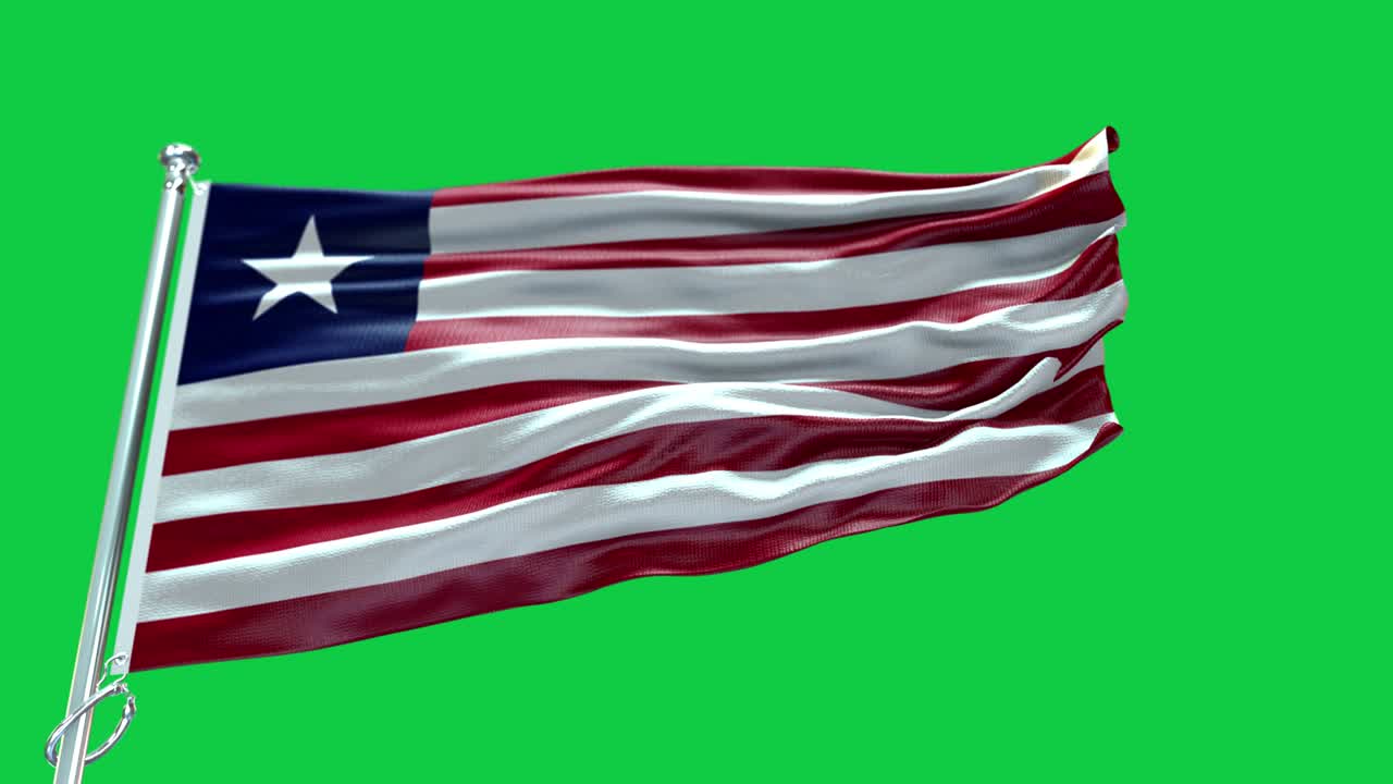 4k Highly Detailed Flag Of Liberia - Liberia Flag High Detail - National flag Liberia wave Pattern loopable Elements