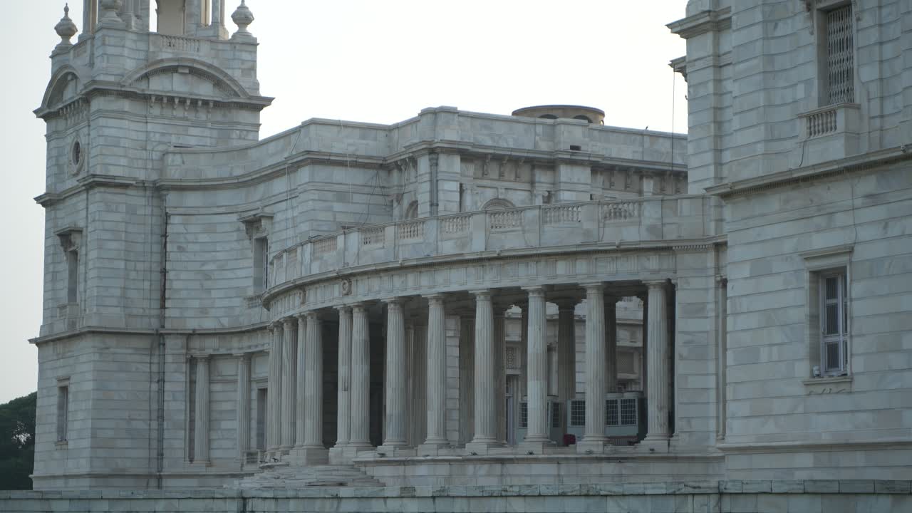A grand classical building with intricate architecture and columns