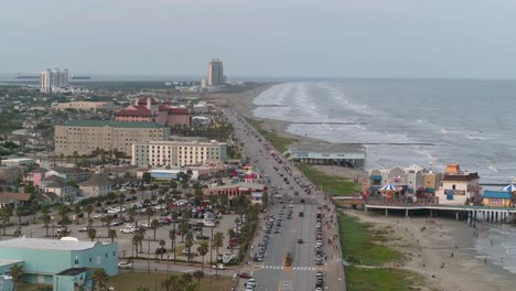 Aerial-view-of-Galveston-Island,-Texas