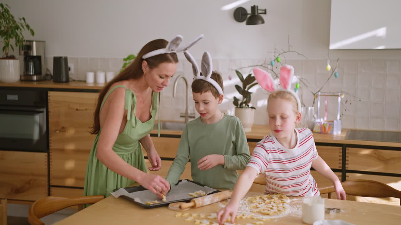 Family Baking Easter Cookies