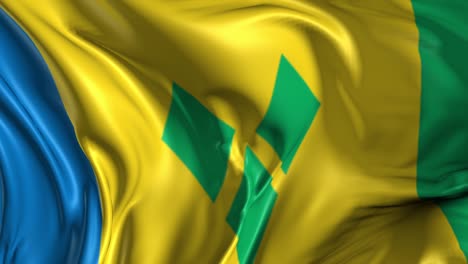 beautiful 3d animation of saint vincent and the grenadines flag in loop mode