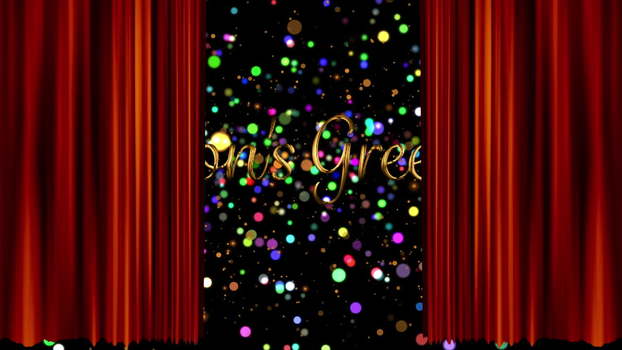 계절의 애니메이션 축하 크리스마스에 다채로운 반점 위에 텍스트