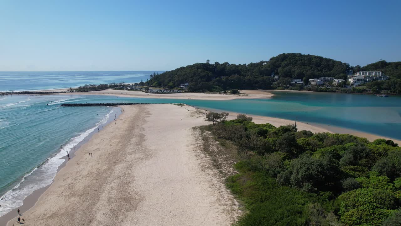 Aerial View of a Beautiful Beach on a Sunny Day