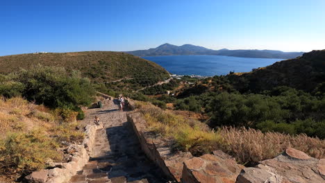 small stone path on a greek island on