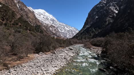 View-along-the-beautiful-langtang-valley-witht-with-towering-icy-mountain-of-Langtang-lirung