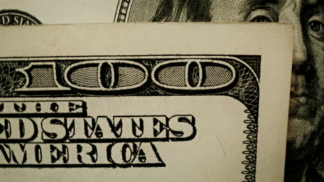 close-up of a 100 us dollar bill