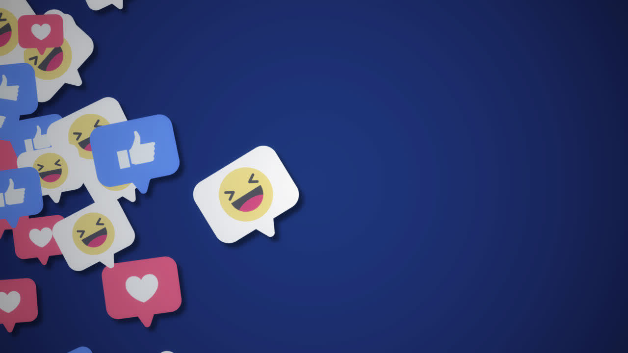 Motion Graphic of Facebook background with likes and hearts