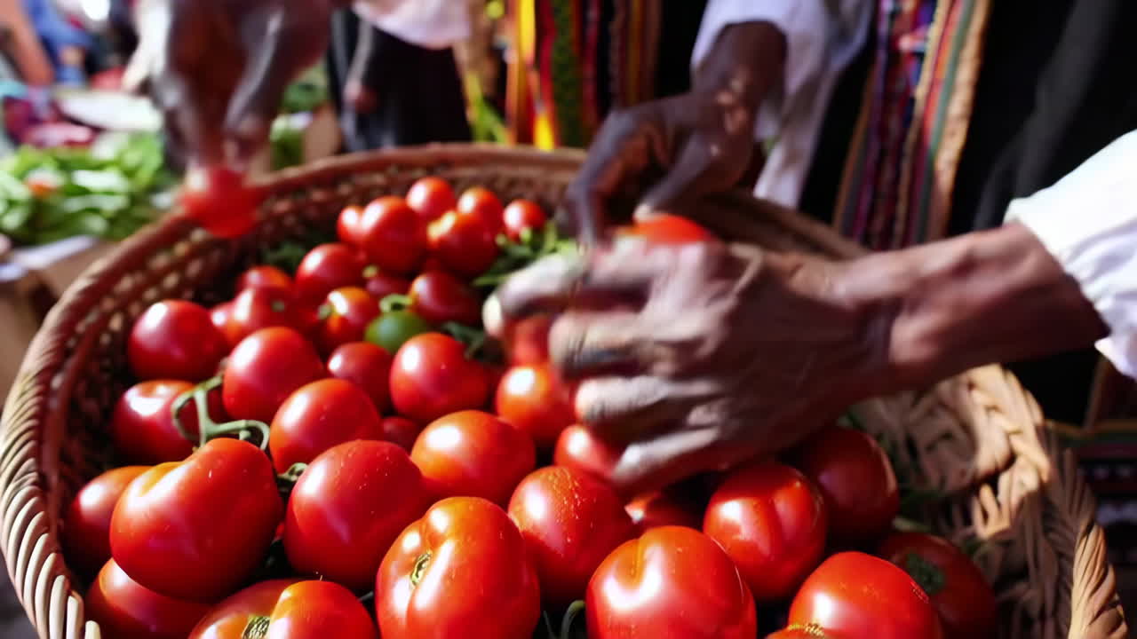 Fresh Tomatoes at an African Market