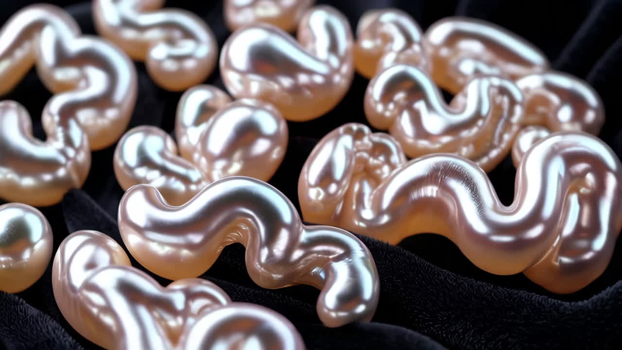 Abstract Pearl Design on Black Velvet