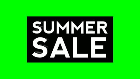 animation cartoon summer sale pop up text promotional animation green screen background 4k