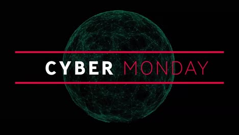 Animación-Del-Texto-De-Venta-Del-Cyber-Monday-A-Través-De-Redes-De-Conexiones.