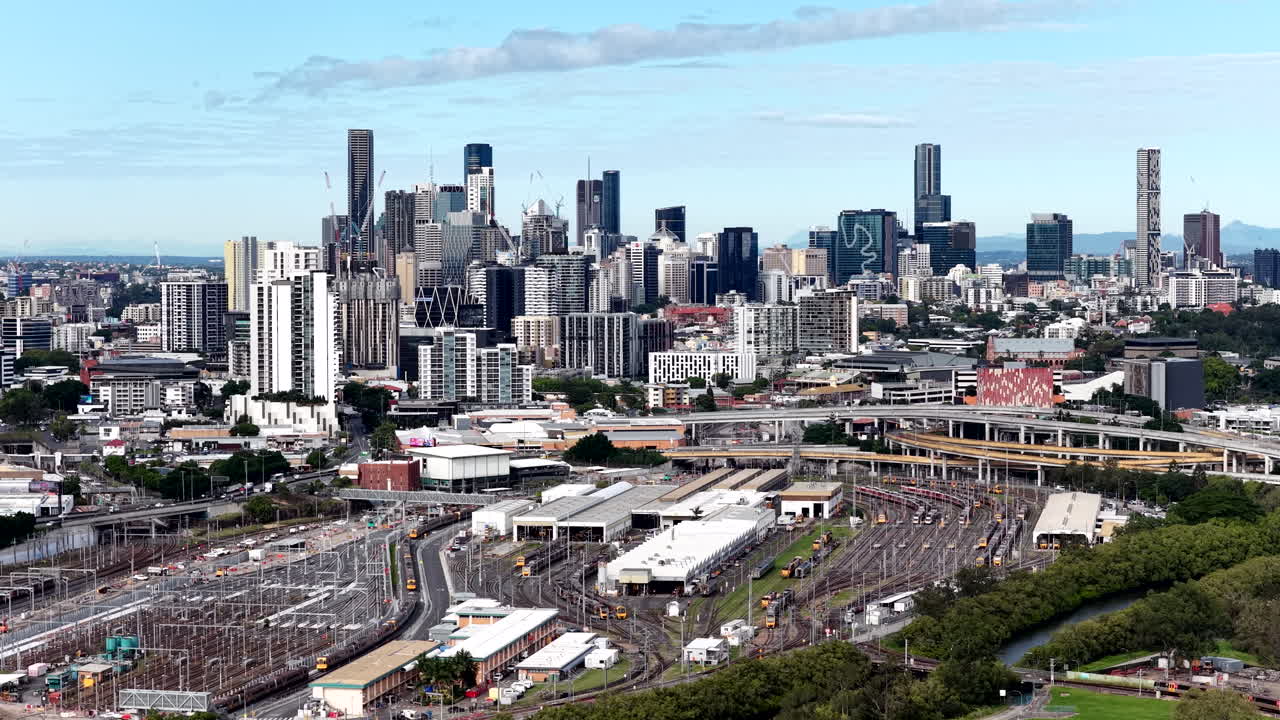 Brisbane City Train Yard Drone