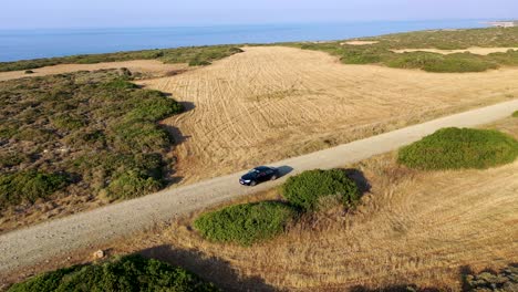 Aerial-vehicle-tracking-with-drone-on-Kormacit-road-in-Northern-Cyprus