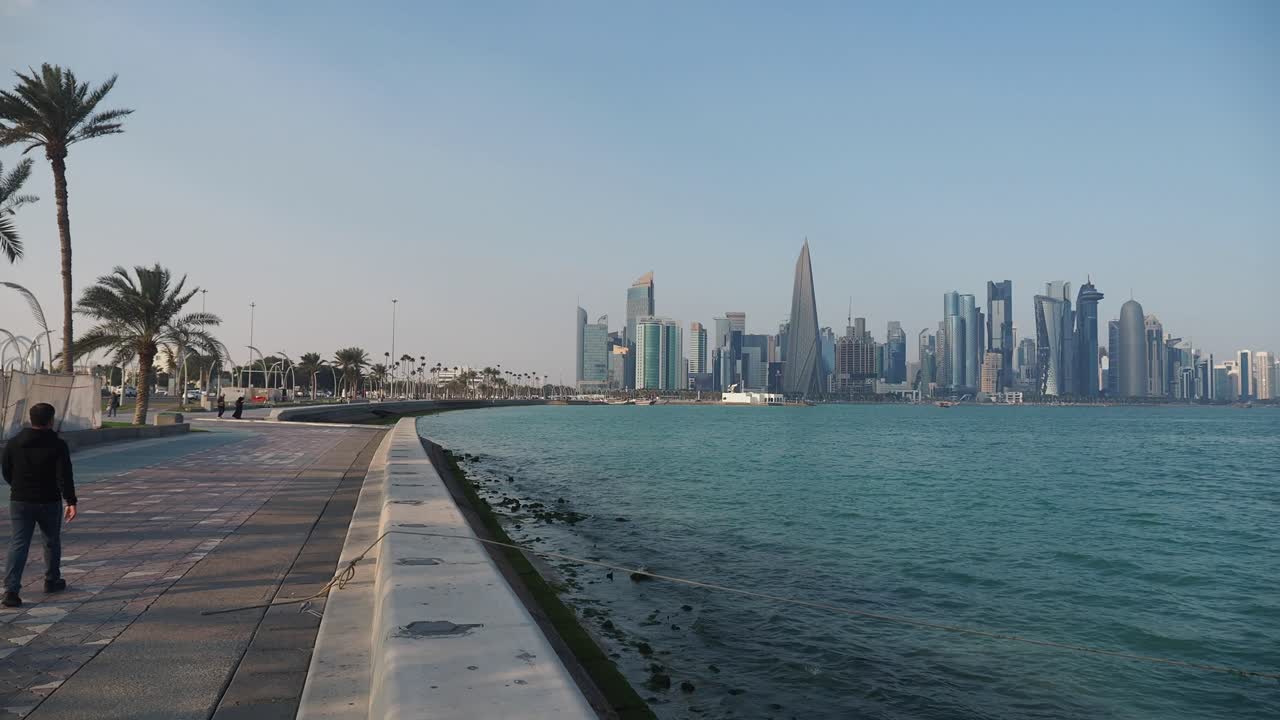 Doha Qatar byhorisont fra Corniche