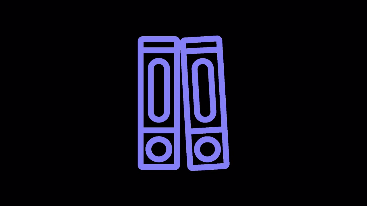 Loop Animation of Two Purple Binders on Black Background